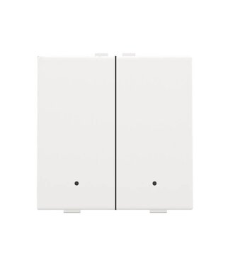 Niko Tweevoudige drukknop met led,Intense White steel
