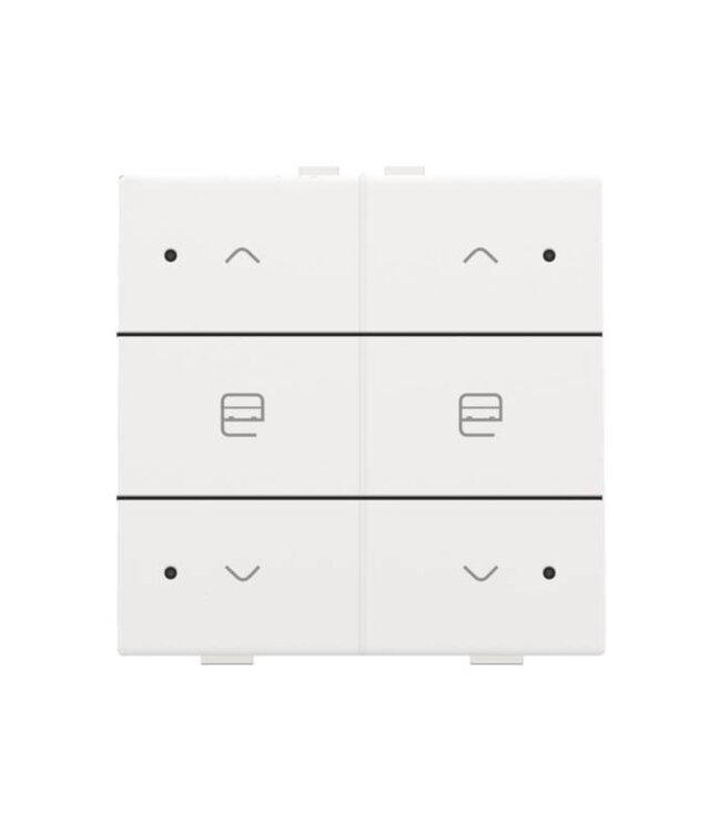 Niko Dubbele motorbediening met led voor Niko Home Control,Intense White steel