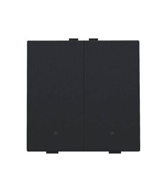 Niko Tweevoudige drukknop met led,Intense Black steel
