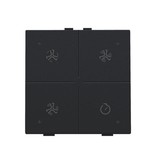 Niko Ventilatiebediening met led voor Niko Home Control,Intense Black steel