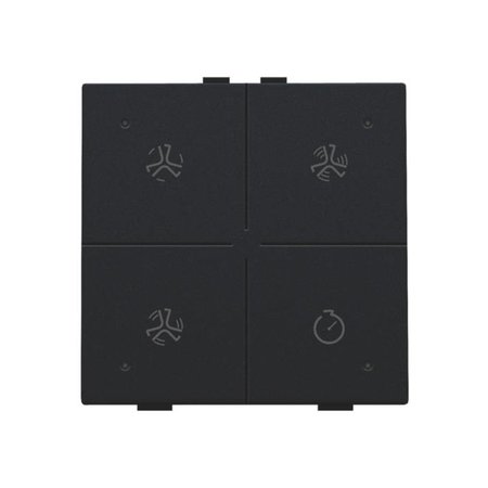 Niko Ventilatiebediening met led voor Niko Home Control,Intense Black steel