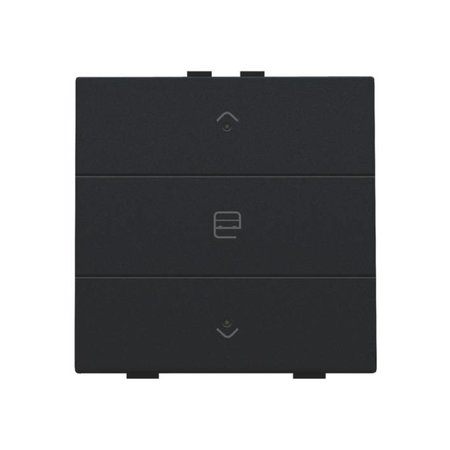 Niko Enkelvoudige motorbediening met led voor Niko Home Control,Intense Black steel