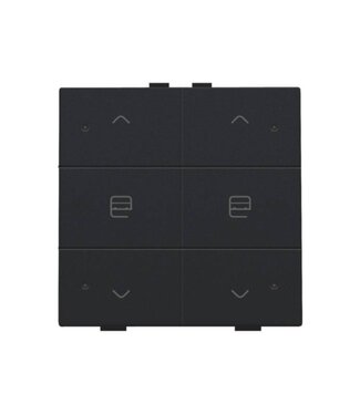 Niko Dubbele motorbediening met led,Intense Black steel