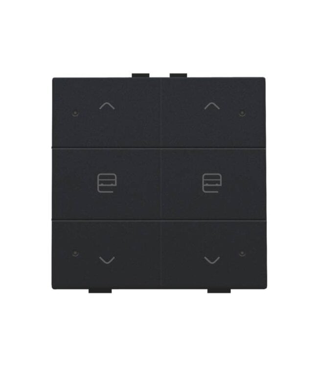 Niko Dubbele motorbediening met led voor Niko Home Control, Intense Black steel