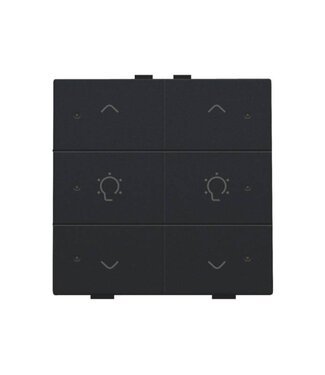 Niko Dubbele dimbediening met led, Black steel