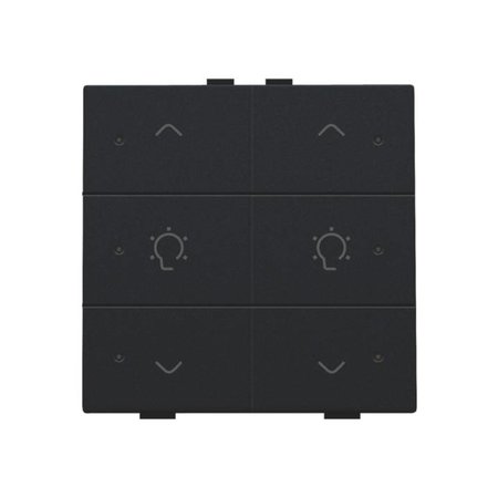Niko Dubbele dimbediening met led voor Niko Home Control, Black steel