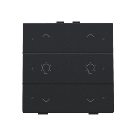 Niko Dubbele dimbediening met led voor Niko Home Control, Black steel