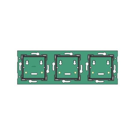 Niko Drievoudige, horizontale muurprint voor combinatie met aansluitunit, centerafstand 71mm