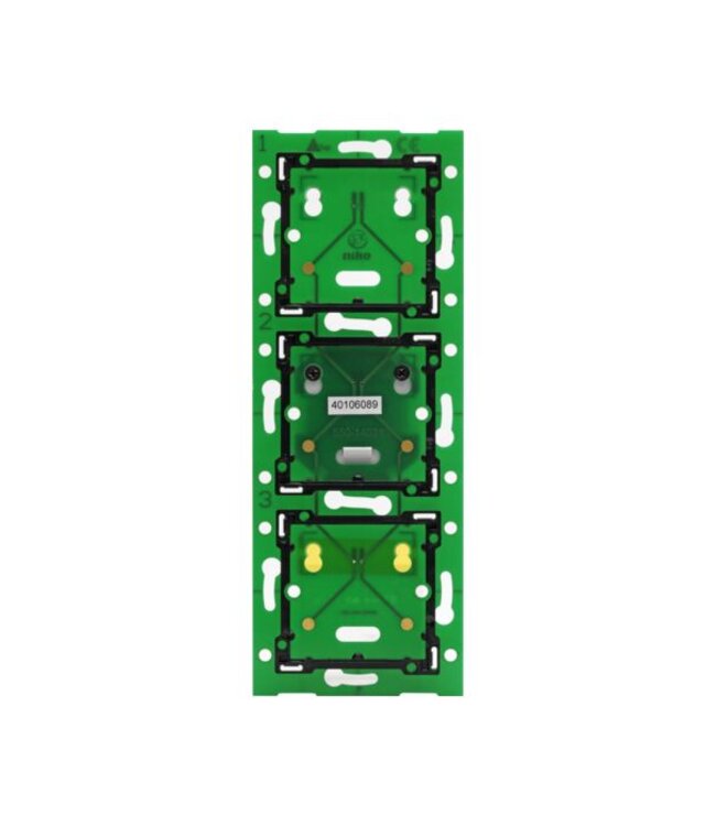 Niko Drievoudige, verticale muurprint voor combinatie met aansluitunit, centerafstand 60mm