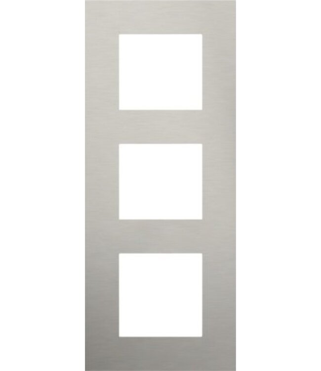 Niko Drievoudige verticale afdekplaat, kleur Pure stainless steel on anthracite (Niko 150-76300)