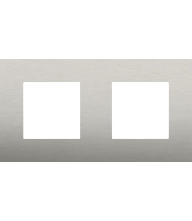 Niko Tweevoudige horizontale afdekplaat, kleur Pure stainless steel on anthracite (Niko 150-76800)