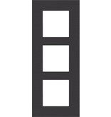 Niko Drievoudige verticale afdekplaat, kleur Pure alu black (Niko 158-76300)