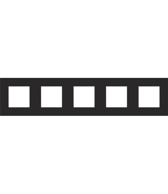 Niko Vijfvoudige horizontale afdekplaat, kleur Pure black steel (Niko 161-76005)