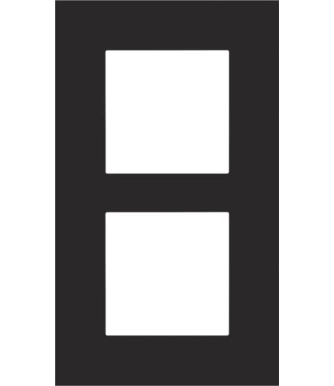 Niko Tweevoudige verticale afdekplaat, kleur Pure black steel (Niko 161-76200)