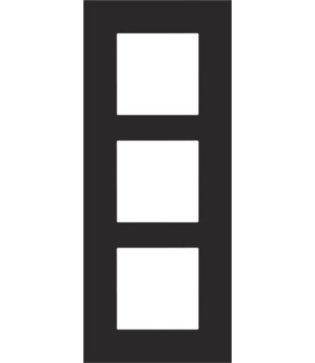 Niko Drievoudige verticale afdekplaat, kleur Pure black steel (Niko 161-76300)