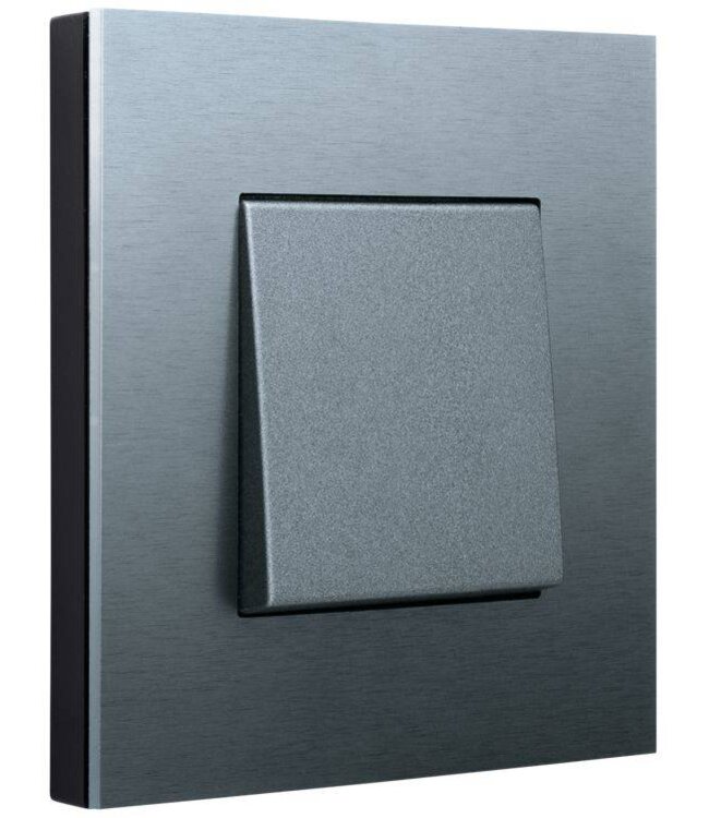 Niko Enkele afdekplaat, kleur Pure alu steel grey