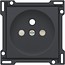 Niko Afwerkingsset voor standaard stopcontact 28.5mm, black coated