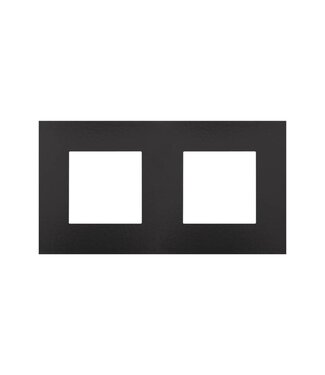 Niko Tweevoudige horizontale afdekplaat, kleur Pure Bakelite piano black (Niko 200-76800)