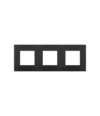 Niko Drievoudige horizontale afdekplaat, kleur Pure Bakelite piano black (Niko 200-76700)