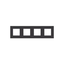 Viervoudige horizontale afdekplaat, kleur Pure alu black (Niko 158-76400)