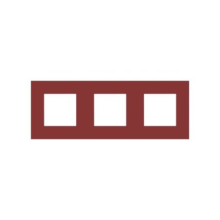 Niko Drievoudige horizontale afdekplaat, kleur Pure natural red (Niko 152-76700)