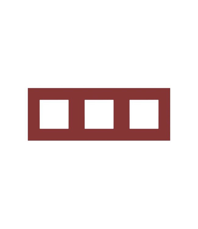 Niko Drievoudige horizontale afdekplaat, kleur Pure natural red (Niko 152-76700)