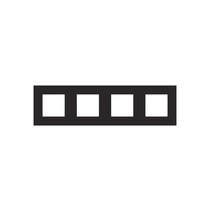 Viervoudige horizontale afdekplaat, kleur Pure black steel (Niko 161-76400)