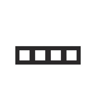 Niko Viervoudige horizontale afdekplaat, kleur Pure black steel (Niko 161-76400)
