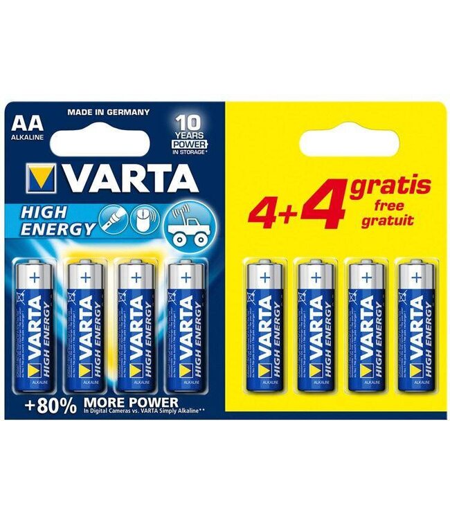 Varta AA/LR06 Batterij 4+4st 1,5V promopack