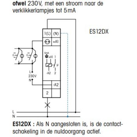Eltako Impulsschakelaar ES12DX-UC - 1NO contact