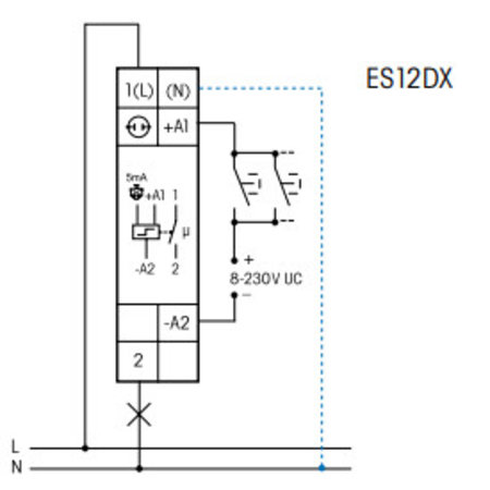 Eltako Impulsschakelaar ES12DX-UC - 1NO contact