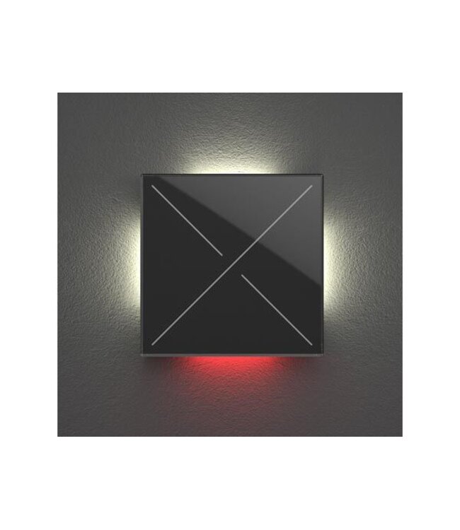 Velbus Velbus Edge Lit zwarte glazen bedieningsmodule  met 4 toetsen