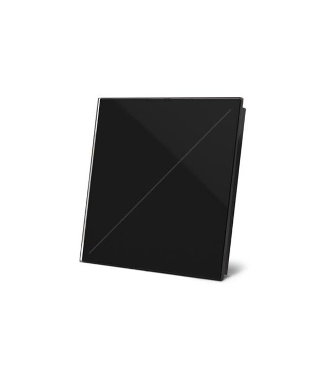 Velbus Velbus Edge Lit zwarte glazen bedieningsmodule  met 2 toetsen