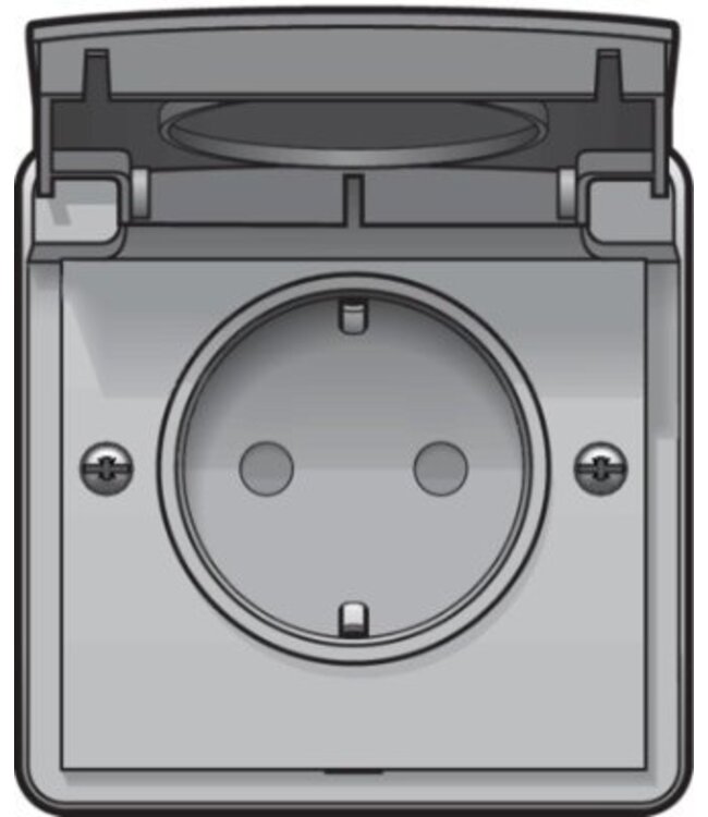 Niko Waterdicht stopcontact met randaarde NL, 700-36800