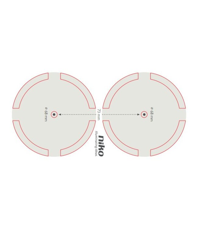 Niko Horizontaal Tweevoudig inbouwkader, grijs 700-75000