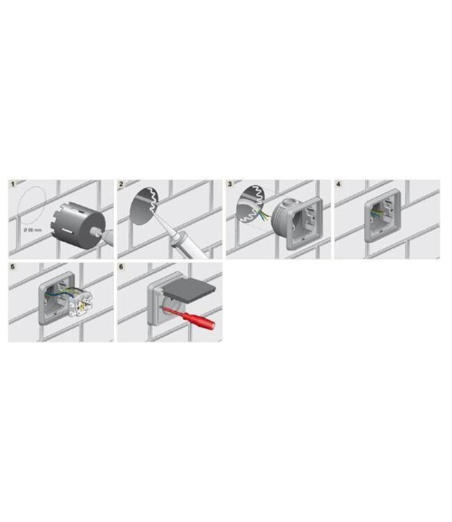 Niko Inbouwkader enkelvoudig wit701-73000