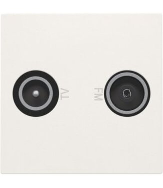 Niko Hydro Coax-aansluiting 2x enkelvoudig EDU tv + FM Interkabel, 45x45mm, wit Niko Hydro Coax-aansluiting 2x enkelvoudig EDU tv + FM Interkabel, 45x45mm, wit