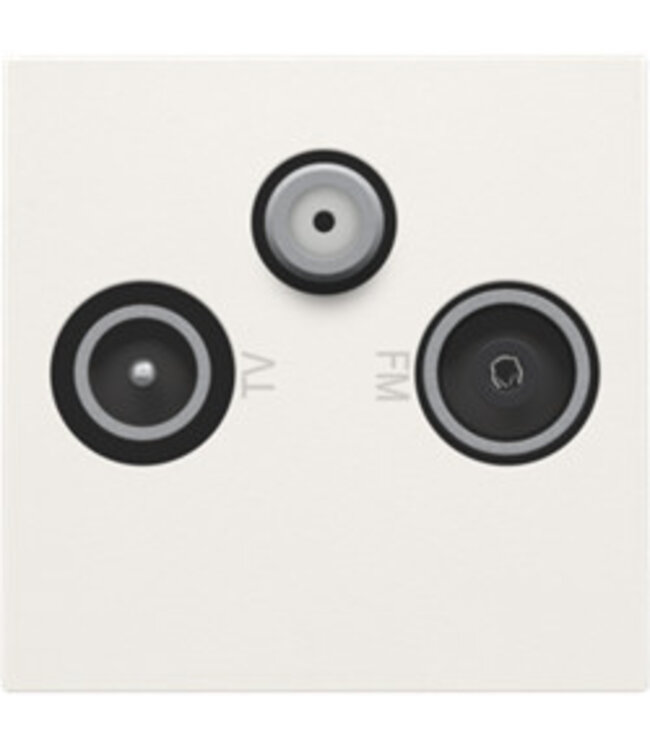 Niko Hydro Coax-aansluiting 2x enkelvoudig tv + FM + satelliet, 45x45mm, wit