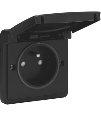 Niko Waterbestendig stopcontact zwart 761-36605