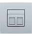 Niko afwerkingsset voor tweevoudige datacontactdoos kleur Sterling / 121-65200