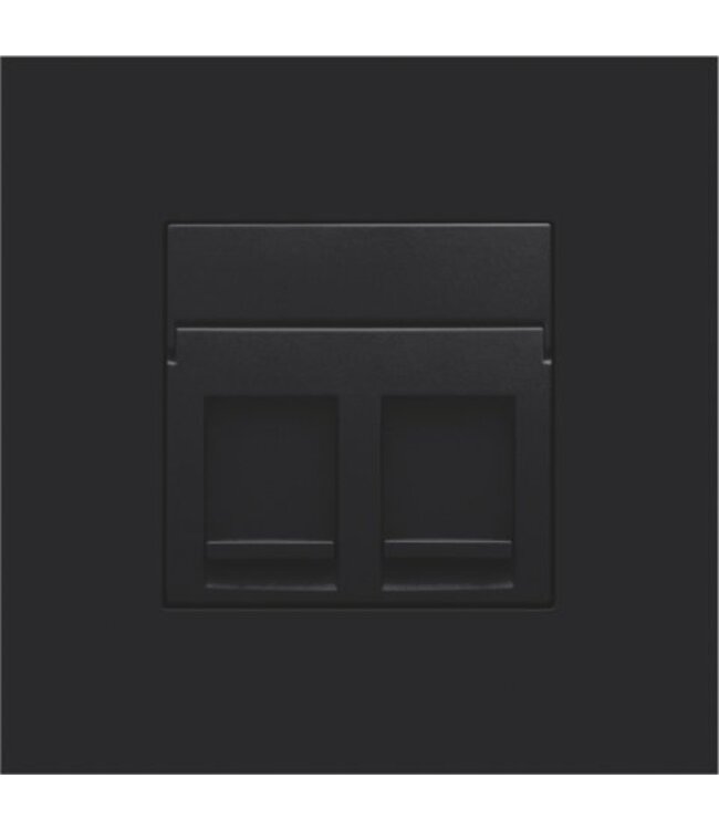 Niko afwerkingsset voor tweevoudige datacontactdoos kleur Black Coated / 161-65200