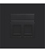 Niko afwerkingsset voor tweevoudige datacontactdoos kleur Black Coated / 161-65200