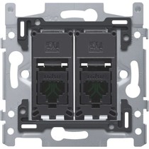 Sokkel tweevoudig RJ45 UTP Cat5e 170-65252 schroefbevestiging