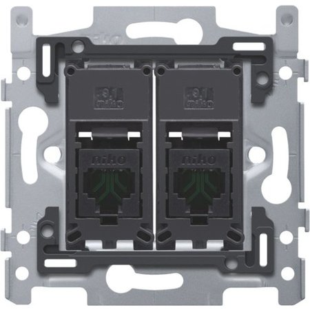 Niko Sokkel tweevoudig RJ45 UTP Cat5e 170-65252 schroefbevestiging