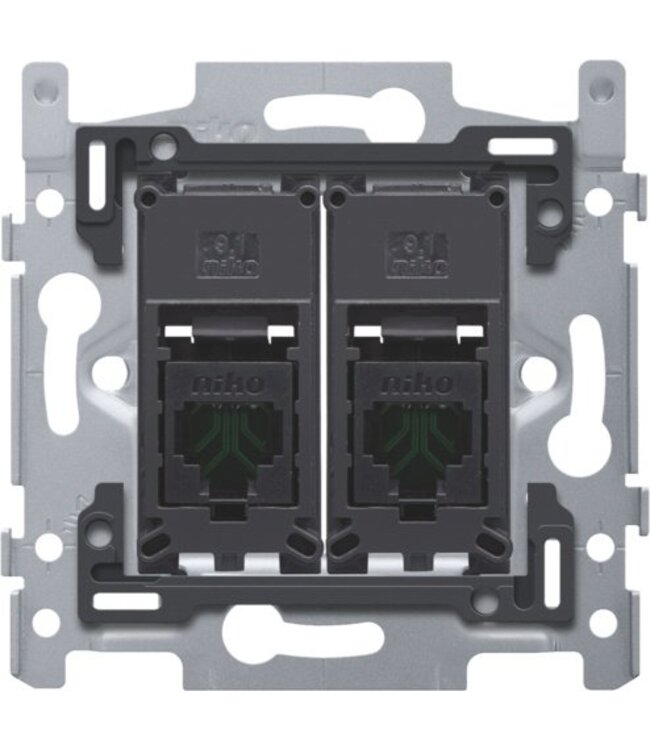 Niko Sokkel tweevoudig RJ45 UTP Cat5e 170-65252 schroefbevestiging