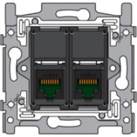 Niko Sokkel tweevoudig RJ45 UTP Cat5e 170-65252 schroefbevestiging