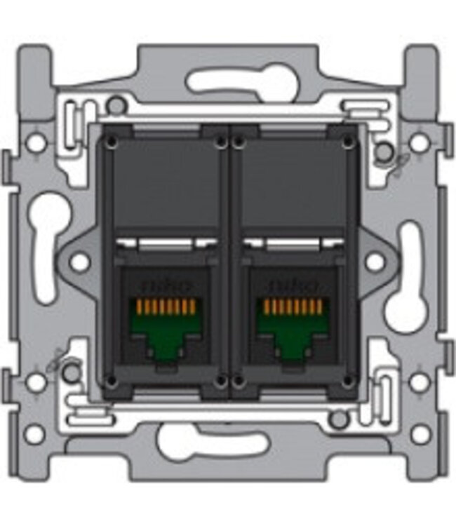 Niko Sokkel tweevoudig RJ45 UTP Cat5e 170-65252 schroefbevestiging