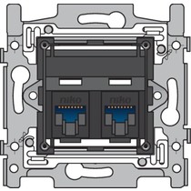 Sokkel tweevoudig RJ45 UTP Cat6 (schuin)170-65362