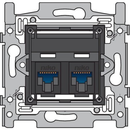 Niko Sokkel tweevoudig RJ45 UTP Cat6 (schuin)170-65362