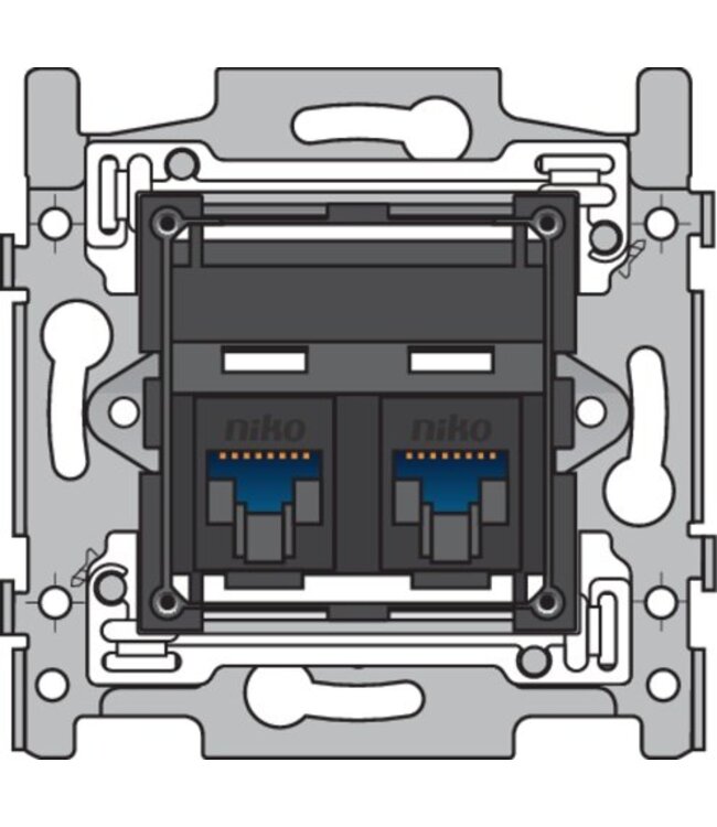 Niko Sokkel tweevoudig RJ45 UTP Cat6 (schuin)170-65362
